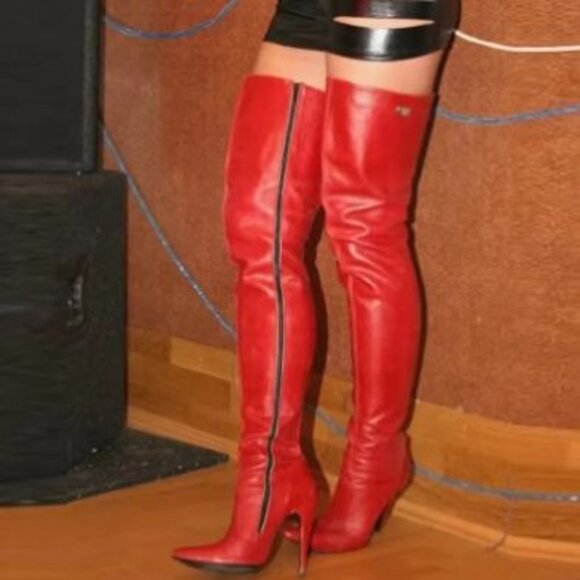 Women's High Heel Over Knee Boots - Picture 3 of 6